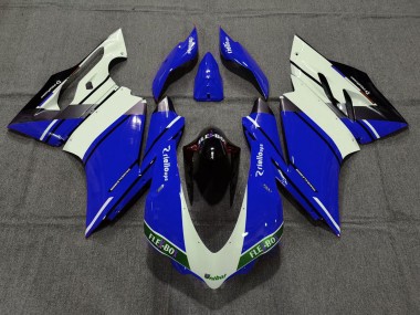 Online Azul Blanco Negro Brillante Unibat Flex-Box OEM Estilo Carenado Moto Ducati 959 1299 2015-2020