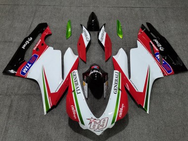 Online Blanco Rojo Verde Negro Brillante Generali Tim 69 Carenado Moto Ducati 959 1299 2015-2020