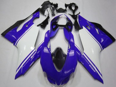 Online Azul Brillante Blanco Negro Carenado Moto Ducati 1199 2011-2014