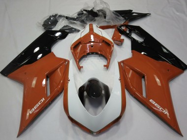 Online Brown Blanco Negro Brillante Carenado Moto Ducati 1098 2007-2014