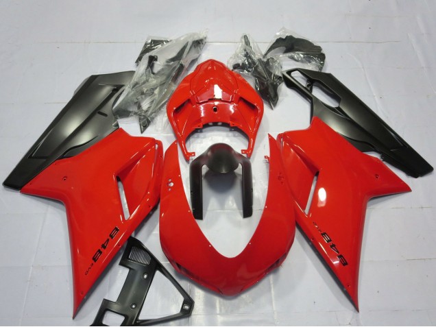 Online Rojo Negro Mate Carenado Moto Ducati 848 2007-2014