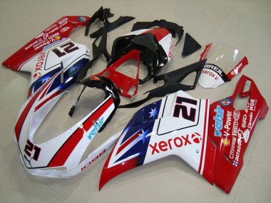 Online Blanco Rojo Negro Azul Star Xerox 21 Carenado Moto Ducati 1098 2007-2014