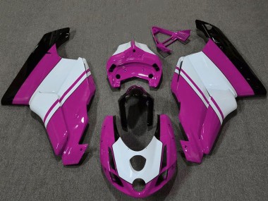 Online Blanco Rosa Negro Brillante Carenado Moto Ducati 749 999 2003-2004