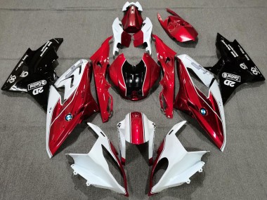 Online Blanco Rojo Negro Brillante Carenado Moto BMW S1000RR 2017-2018