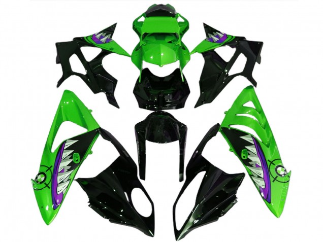 Online Verde Púrpura Negro Brillante Tiburón Carenado Moto BMW S1000RR 2017-2018