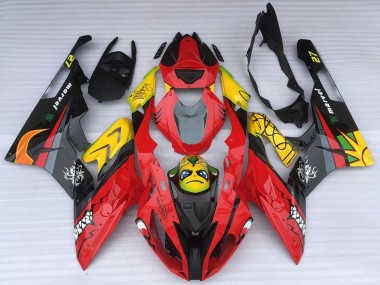 Online Amarillo Rojo Negro Tiburón Carenado Moto BMW S1000RR 2015-2016