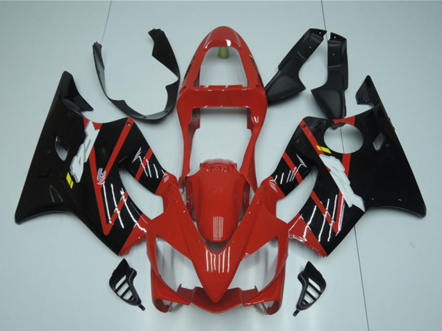 Online Rojo Negro Brillante Carenados Moto Honda CBR600 F4i 2001-2003