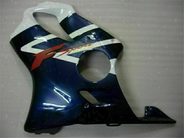 Online Blanco Azul Negro Raya Carenado Moto Honda CBR600 F4i 2001-2003