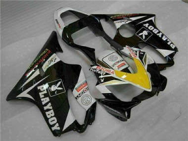 Online Blanco Amarillo Negro Brillante Playboy Carenado Moto Honda CBR600 F4i 2001-2003