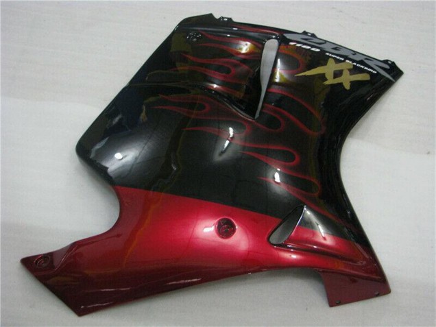 Online Negro Brillante Rojo Llama Carenado Moto ABS Honda CBR1100XX Blackbird 1996-2007