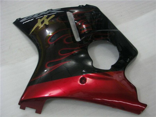 Online Negro Brillante Rojo Llama Carenado Moto ABS Honda CBR1100XX Blackbird 1996-2007