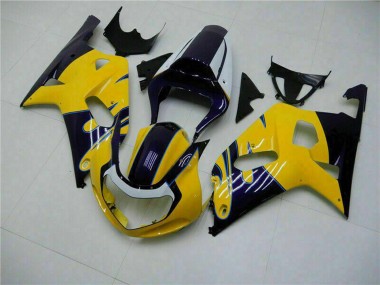 Online Amarillo Azul Oscuro Negro Brillante Carenado Moto Suzuki GSXR 600/750 2001-2003