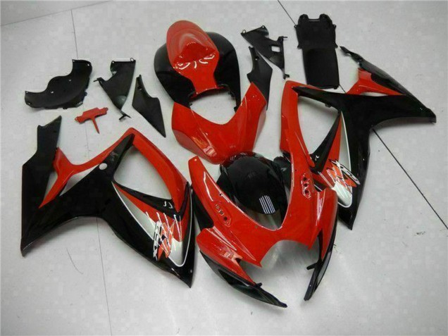 Online Rojo Negro Brillante Carenado Moto Suzuki GSXR 600/750 2006-2007