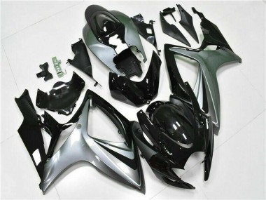 Online Plata Negro Brillante Carenado Moto Suzuki GSXR 600/750 2006-2007