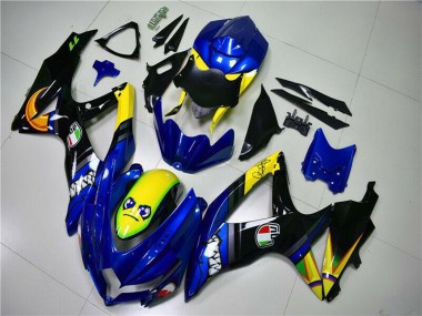 Online Azul Amarillo Tiburón Carenado Moto Suzuki GSXR 600/750 2008-2010
