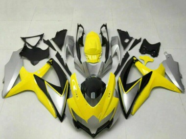 Online Amarillo Plata Negro Brillante Carenado Moto Suzuki GSXR 600/750 2008-2010