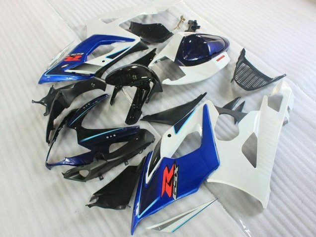 Online Blanco Azul Negro Brillante Kits Carenados Moto Suzuki GSXR 1000 2005-2006