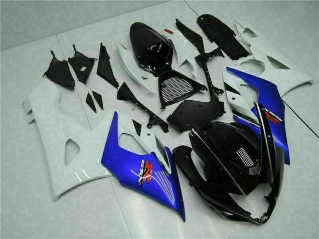 Online Blanco Azul Negro Brillante Carenados Moto Suzuki GSXR 1000 2005-2006