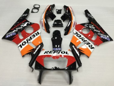 Online Naranja Blanco Rojo Negro Brillante Repsol HRC Carenados Moto Honda CBR400RR NC23 1987-1989