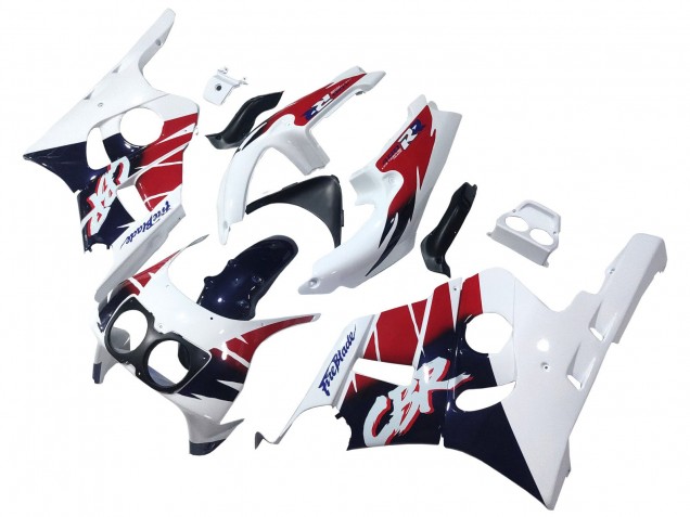 Online Blanco Rojo Azul Oscuro Fireblade Carenado Moto Honda CBR400RR NC29 1990-1999