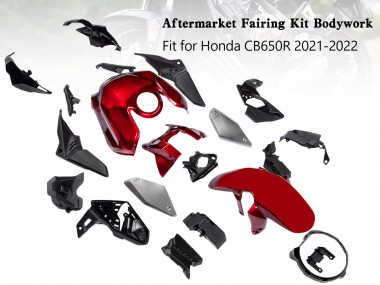Online Negro Rojo Carenado Moto Honda CB650R 2019-2022