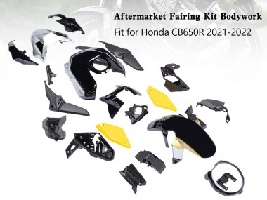 Online Negro Amarillo Carenado Moto Honda CB650R 2019-2022