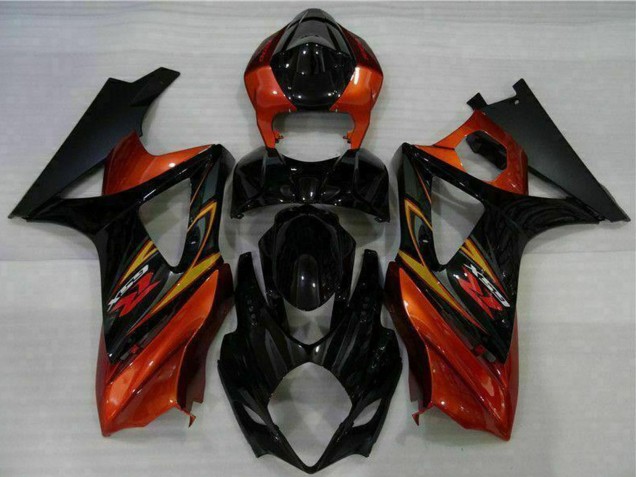 Online Negro Naranja Carenado Moto Suzuki GSXR 1000 2007-2008