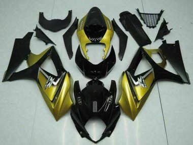 Online Oro Negro Brillante Plata Calcomanía Carenado Moto Suzuki GSXR 1000 2007-2008