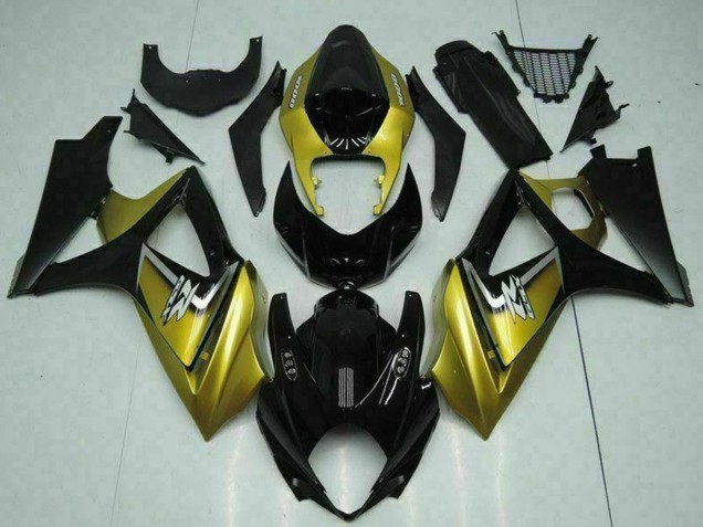 Online Oro Negro Brillante Plata Calcomanía Carenado Moto Suzuki GSXR 1000 2007-2008