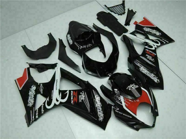 Online Negro Brillante Rojo Blanco Carenado Moto Suzuki GSXR 1000 2007-2008