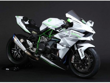 Online Blanco Plata Verde Carenado Moto Kawasaki Ninja H2 2015-2022