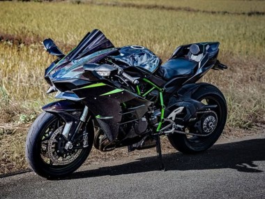 Online Negro Azul Camaleón Verde Carenado Moto Kawasaki Ninja H2 2015-2022