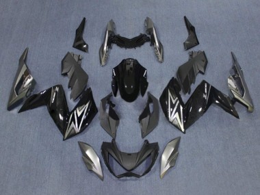 Online Negro Brillante Plata Carenado Moto Kawasaki Z250/Z300 2015-2016