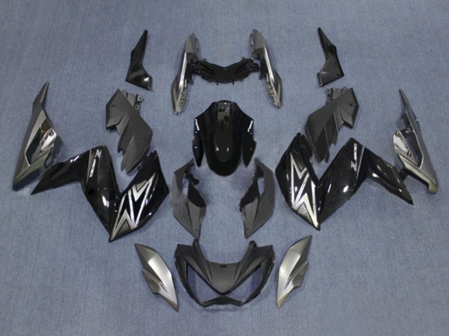 Online Negro Brillante Plata Carenado Moto Kawasaki Z250/Z300 2015-2016
