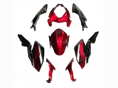 Online Rojo Caramelo Negro Brillante Carenado Moto Kawasaki Z400 2018-2024