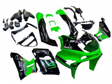 Online Verde Negro Brillante Verde Monstruo Elf Touch4 Bridgestone Carenado Moto Kawasaki ZZR400 1993-2007