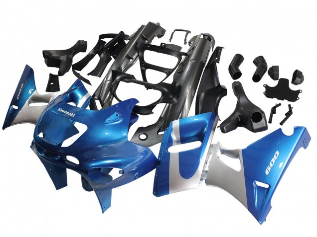 Online Azul Plata Negro Carenado Moto Kawasaki ZZR600 1998-2003