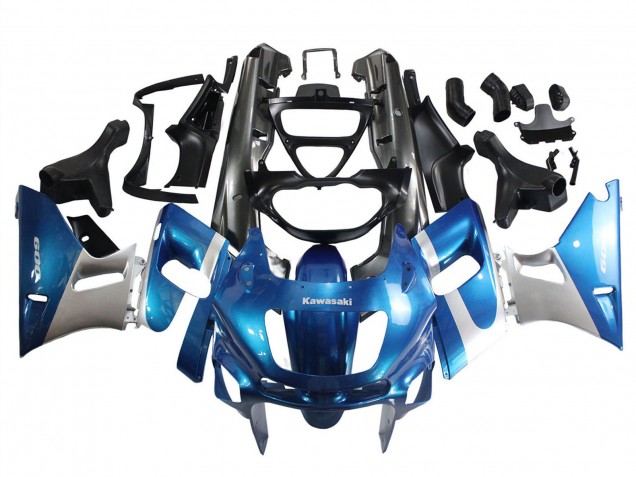Online Azul Plata Negro Carenado Moto Kawasaki ZZR600 1998-2003