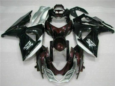 Online Negro Brillante Plata Blanco Carenado Moto Suzuki GSXR 1000 2009-2016