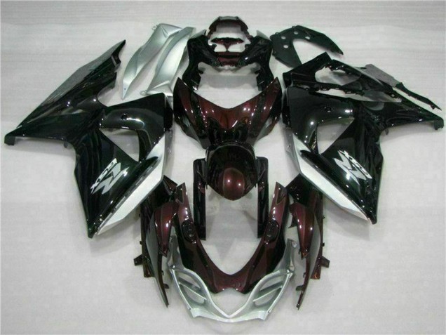 Online Negro Brillante Plata Blanco Carenado Moto Suzuki GSXR 1000 2009-2016