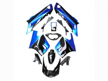 Online Azul Negro Brillante Carenados Moto Kawasaki ZZR1100 1990-1992