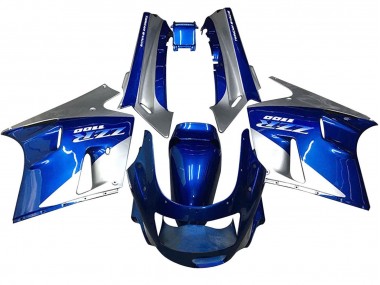 Online Azul Blanco Gris Carenado Moto Kawasaki ZZR1100 1990-1992