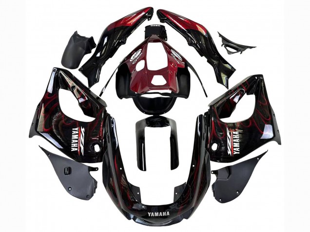 Online Negro Rojo Oscuro Llama Carenado Moto Yamaha YZF 1000R Thunderace 1997-2007