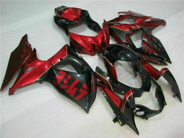 Online Rojo Negro Brillante Carenado Moto Suzuki GSXR 1000 2009-2016
