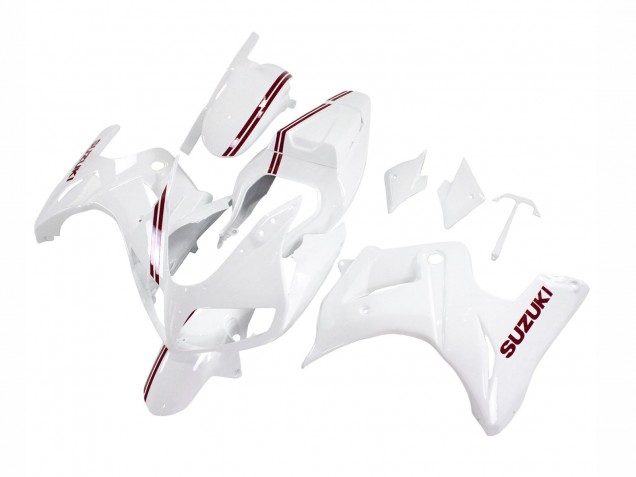 Online Blanco Rojo Oscuro Línea Carenado Moto Suzuki SV650 2003-2013