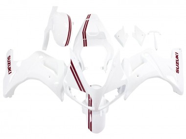 Online Blanco Rojo Oscuro Línea Carenado Moto Suzuki SV650 2003-2013