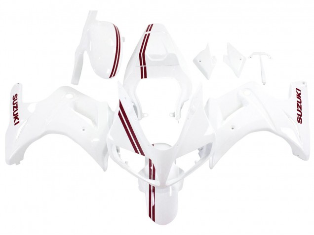Online Blanco Rojo Oscuro Línea Carenado Moto Suzuki SV650 2003-2013