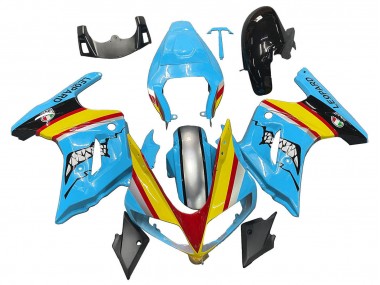 Online Azul Amarillo Rojo Plata Tiburón Carenado Moto Suzuki SV650 2003-2013