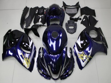 Online Azul Oscuro Blanco Oro Carenado Moto Suzuki GSXR 1300 Hayabusa 2008-2020