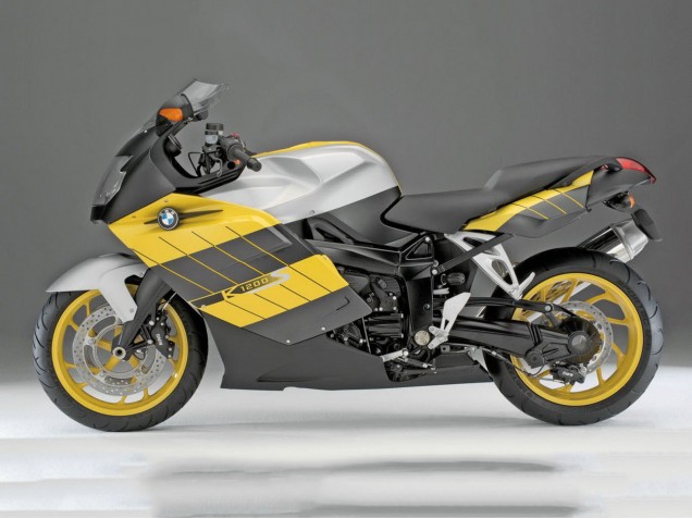 Online Amarillo Plata Negro Mate Carenado Moto BMW K1200S 2005-2010